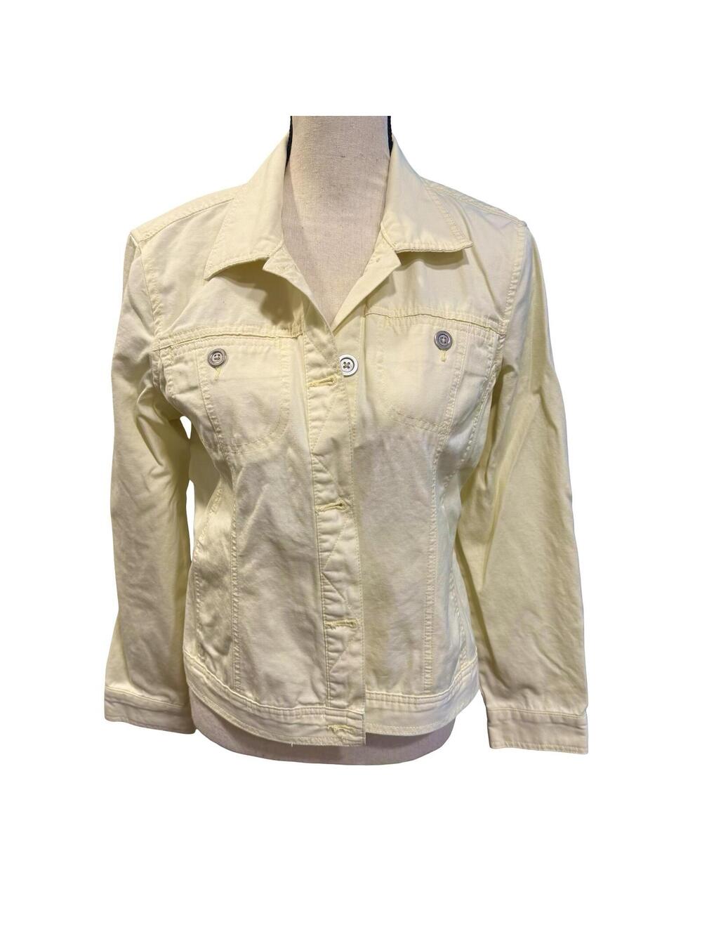 French Cuff Yellow Denim Jacket - Size L